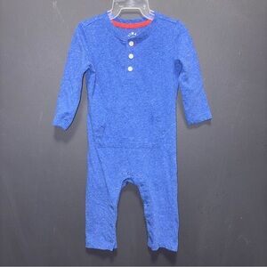 Primary Brand 6-12m Organic Cotton Footless Romper Blue